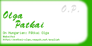 olga patkai business card